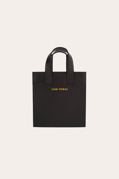 Leather Mini Tote Black